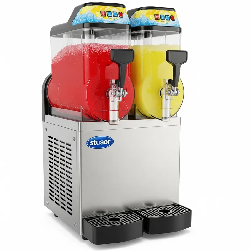 Slush ice-maskine i brug ved sommerfest